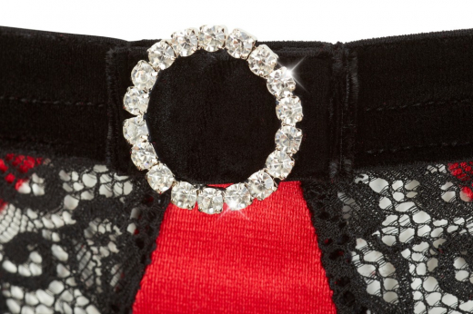 Bügelhebe-Bustier & Taillenslip ouvert m. Strapsen