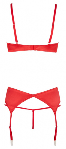 Bügelhebe Straps & G-String ouvert rot