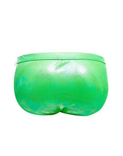 C4M Tanga Brief Emerald grün schillert in allen Farben mit Kunststoff-Schliesse vorn von CUT4MEN günstig kaufen
