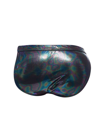 C4M Tanga Brief Emerald schwarz schillert in allen Farben mit Kunststoff-Schliesse vorn von CUT4MEN günstig kaufen