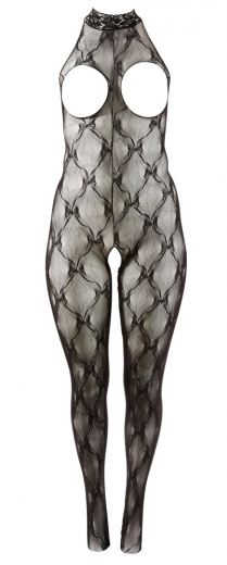 Combinaison avec bretelles pour la nuque, dentelle, entrejambe ouvert
