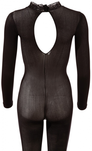 Catsuit w. Lace Collar long Sleeves crotchless