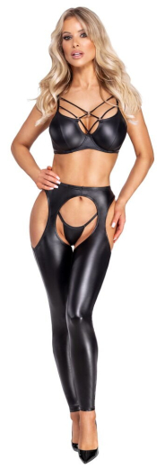 Chaps & String Mattlook für Damen mit elastischem Bund & seitlichen Ausschnitten von COTTELLI PARTY günstig kaufen