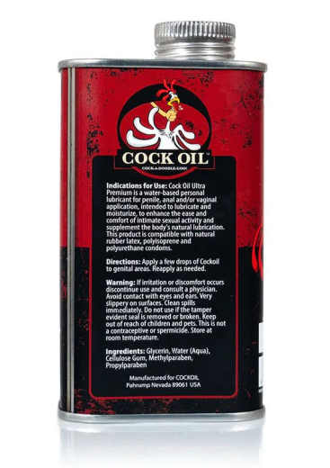 Cock Oil Premium Gleitmittel Metalldose 266ml im Retro-Design eines Ölbehälters körperverträgliche Inhaltsstoffe kaufen