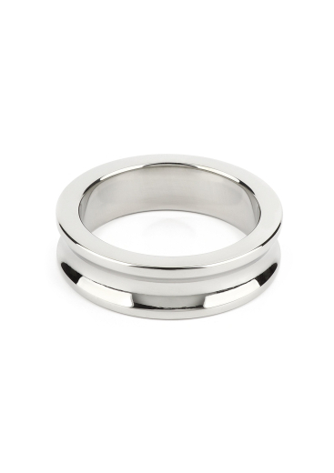 Cock Ring w. Notch Belowed Stainless Steel 50mm glossy polished massive Penis Ring by SHOTS STEEL buy