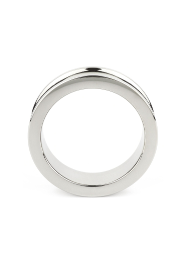 Cock Ring w. Notch Belowed Stainless Steel 55mm glossy polished massive & heavy Penis Ring by SHOTS STEEL buy cheap