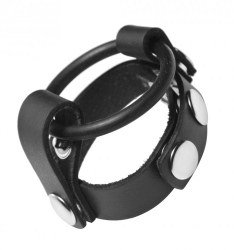 Cock Ring Harness m. Hodenteiler Leder