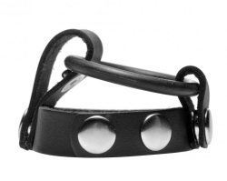 Cock Ring Harness m. Hodenteiler Leder