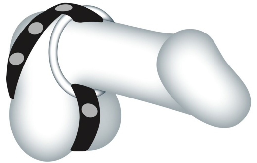 Cock Ring Harness w. Ball Separator PU-Leather