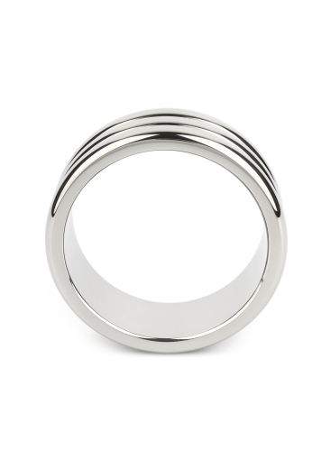 Cockring Elegant Triple Edelstahl 55mm mit doppeltem Rillendesign glanzpolierte Oberfläche von MR STEEL kaufen