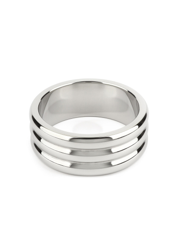 Cockring Elegant Triple Edelstahl 55mm mit doppeltem Rillendesign edler Look von MR STEEL günstig kaufen