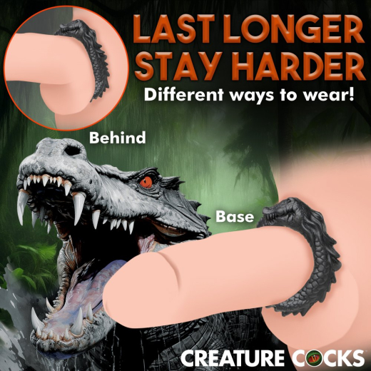 Cockring flexibel black Caiman Silikon super-dehnbarer Fantasie-Penisring von CREATURE COCKS günstig kaufen