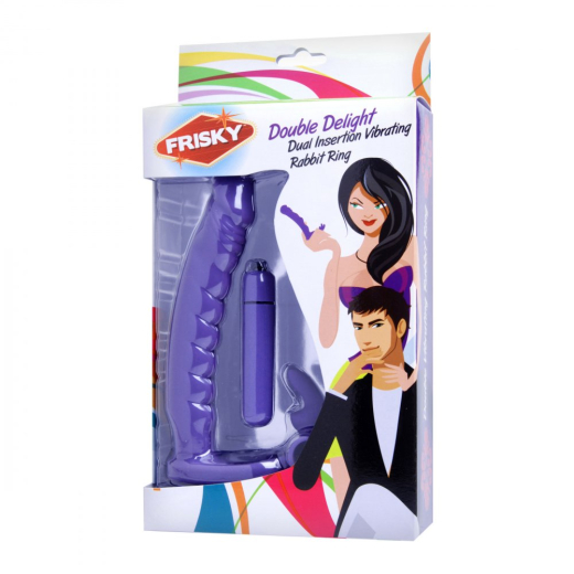Cockring m. Dildo & Vibration Dual Delight Silikon zur dehnbarer Penisring & texturierter Analdlldo 2x Kugelvibrator kaufen