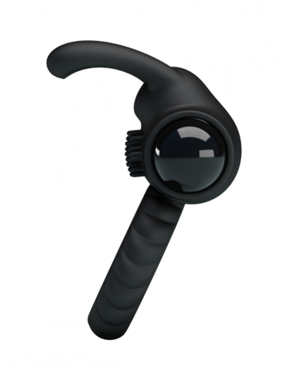 Cock Ring w. Clit Stimulator & Vibration Eudora Silicone stretchable textured Penis-Ring w. Rabbit-Ears buy cheap