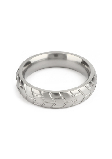 Cock Ring Mega Tire brushed Stainless Steel 55mm with Tire Thread Design Satin-Finish by MR STEEL buy cheap