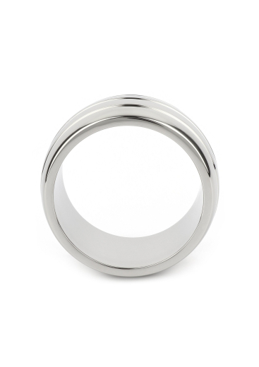 Cockring m. Rillen Oval Barrel Edelstahl 50mm hochglanzpoliert gewölbte Form breiter Penisring von MR STEEL kaufen