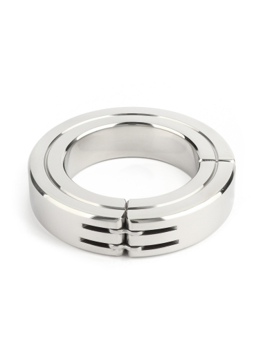 Cock Ring hinged w. Magnetic Closure Stainless Steel 45mm glossy polished Penis-Ring 350g Weight buy cheap