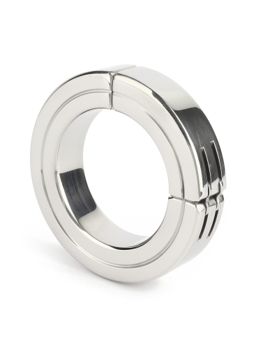 Cock Ring hinged w. Magnetic Closure Stainless Steel 50mm glossy polished Penis-Ring 350g Weight by MR STEEL buy