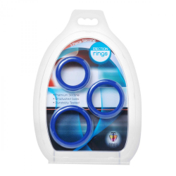 Cock Ring Set Silicone Erection Rings blue thick stretchable Penis-Rings for rock-hard Erections by TRINTIY VIBES buy