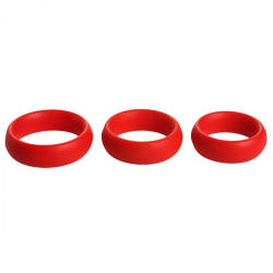 Cockringe-Set 3-teilig Donuts Silikon rot flexible dehnbare & dicke Silikonringe 3.8cm-4.5cm-5.1cm Durchmesser kaufen