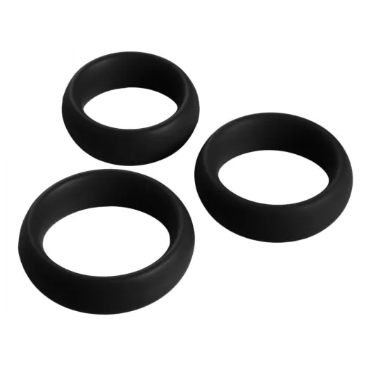 Cockringe-Set 3-teilig Donuts Silikon schwarz
