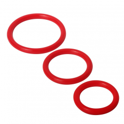 Cockrings in silicone 3 pezzi rosso