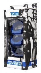 Cockringe Silikon 3er-Set Tom-of-Finland blau