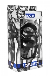 Cockringe Silikon 3er-Set Tom-of-Finland schwarz