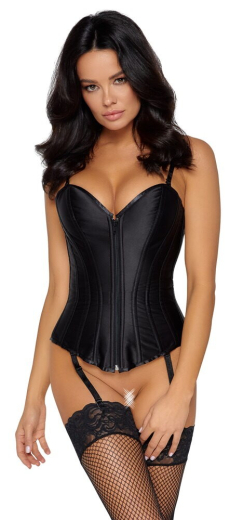 Corset w. Zipper & Lacing Satin