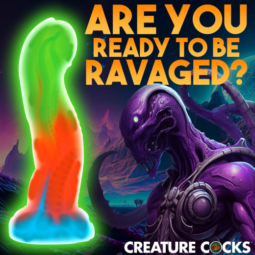 Creature Cocks Alien Dildo Tenta-Glow fluoreszierend Silikon mit Leucht-Effekt Saugfuss & festem Kern kaufen