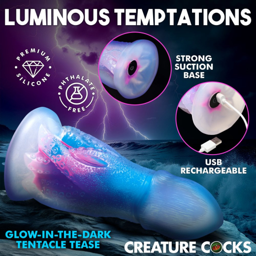 Creature Cocks Cocktopus Deluxe Fantasievibrator m. Fernbedienung fluoreszierend wasserdicht m. Saugfuss kaufen