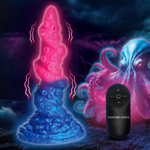 Creature Cocks Deluxe Lord Kraken Vibrator fluoreszierend m. Fernbedienung
