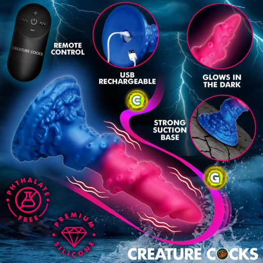 Creature Cocks Deluxe Lord Kraken Vibrator fluoreszierend m. Fernbedienung aufladbar wasserdicht Leuchteffekt kaufen