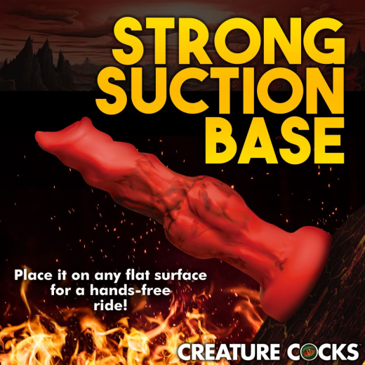 Creature Cocks Dildo Fire Hound large Silikon rot-schwarz Fantasie-Hundepenis-Dildo mit Saugnapf günstig kaufen