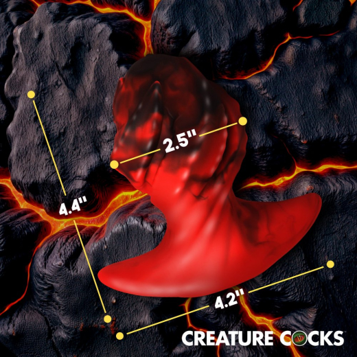 Creature Cocks Dragonspawn Fantasy Analplug Silikon large rot-schwarz Drachenei-Form breite Basis günstig kaufen
