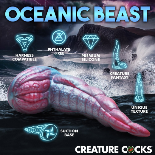 Creature Cocks Fantasiedildo Tentacle Cock Silikon mit Noppen & Rippen 6.1cm Durchmesser Tintenfisch-Tentakel kaufen