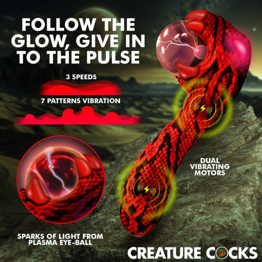 Creature Cocks Plasma-Vibrator Cobra Silikon mit Borsilikat-Glaskugel wasserdicht aufladbar kaufen