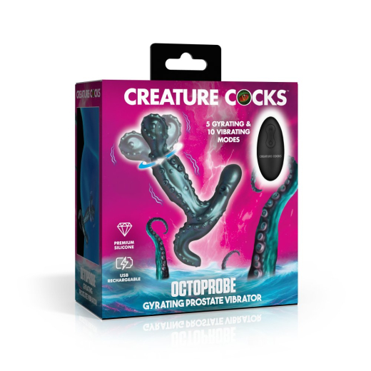 Creature Cocks Prostatavibrator rotierend Octoprobe Silikon 5 Rotations- + 10 Vibrationsmuster aufladbar günstig kaufen