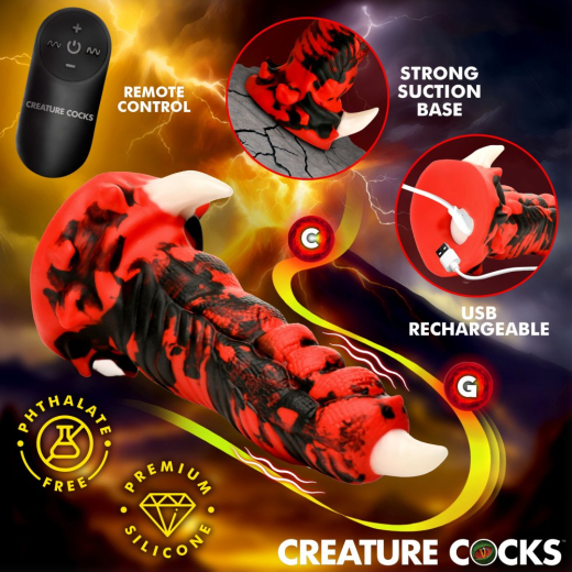 Creature Cocks Red Talon Fantasie-Vibrator m. Fernsteuerung aufladbar wasserdicht m. Saugfuss Drachen-Finger kaufen