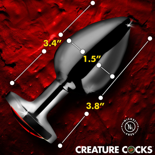 Creature Cocks Sinister Eye red Metal Butt Plug large Fantasy Anal Toy with Glass-Eye by CREATURE COCKS buy cheap