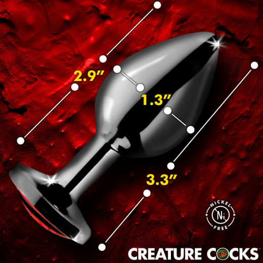 Creature Cocks Sinister Eye red Metall Analplug medium nickelfrei mit Glasauge Fantasie-Plug günstig kaufen