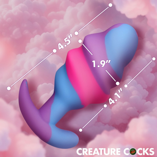 Creature Cocks Unicorn Swirl Analplug Silikon large Fantasie-Plug mit Spiralrippen ergonomische Basis günstig kaufen
