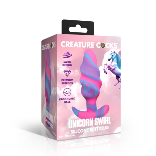 Creature Cocks Unicorn Swirl Analplug Silikon large Fantasie-Plug ergonomische Basis von CREATURE COCKS kaufen