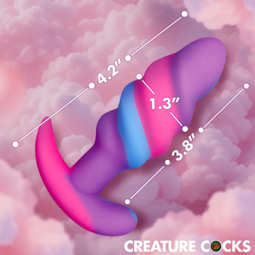 Creature Cocks Unicorn Swirl Analplug Silikon small mit Spiralrippen ergonomische Basis von CREATURE COCKS kaufen