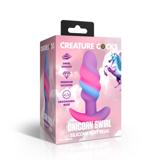 Creature Cocks Unicorn Swirl Analplug Silikon small Fantasie-Plug mit Spiralrippen von CREATURE COCKS günstig kaufen