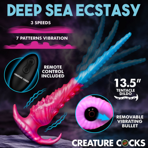Creature Cocks Vibropus Fantasy Vibrator w. Remote Silicone 32cm long flexible Anal Snake 3 Speed 7 Mode buy cheap