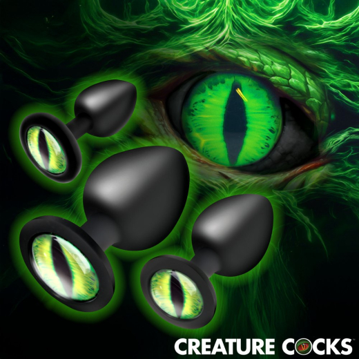Creature Eye Silikon Analplug m. Glasauge 3er Set