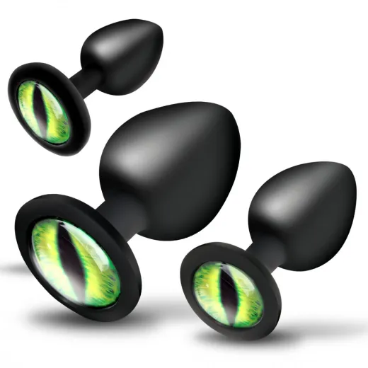 Creature Eye Silikon Analplug m. Glasauge 3er Set mit Katzenauge klassische Form von CREATURE COCKS günstig kaufen