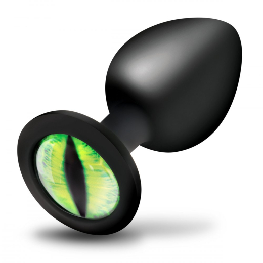 Creature Eye Silikon Analplug m. Glasauge medium mit grünem Katzenauge klassische Form günstig kaufen