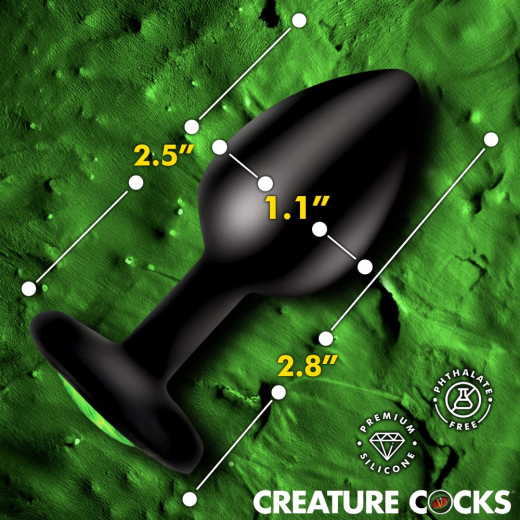 Creature Eye Silikon Analplug m. Glasauge small mit grünem Katzenauge schmaler Schaft von CREATURE COCKS kaufen